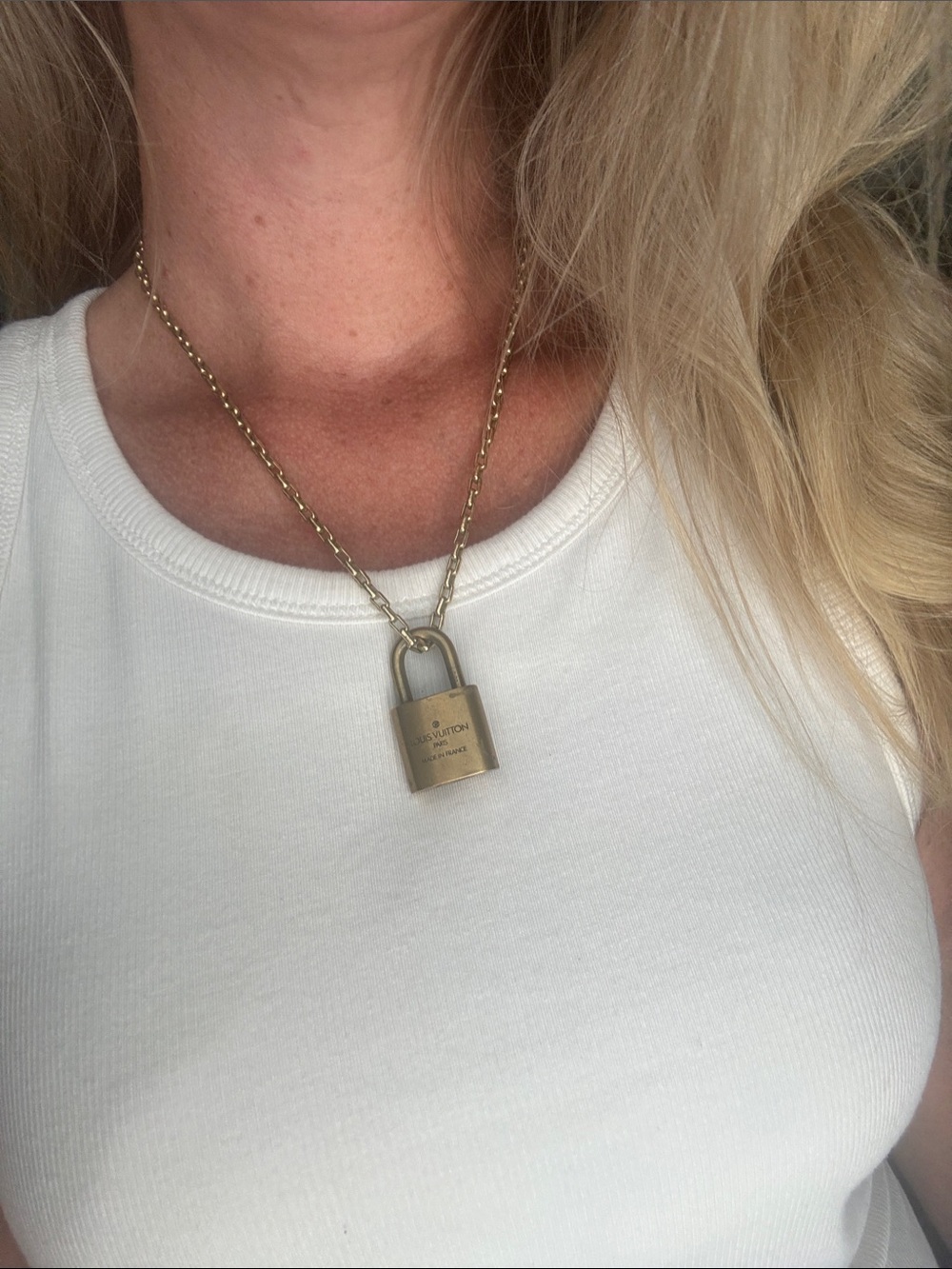 Louis Vuitton Gold-Tone Padlock Pendant Necklace - Picture 1 of 9
